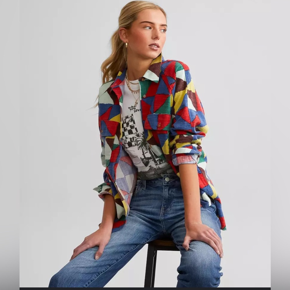 Colorful Geometric Patterned Jacket - image 1